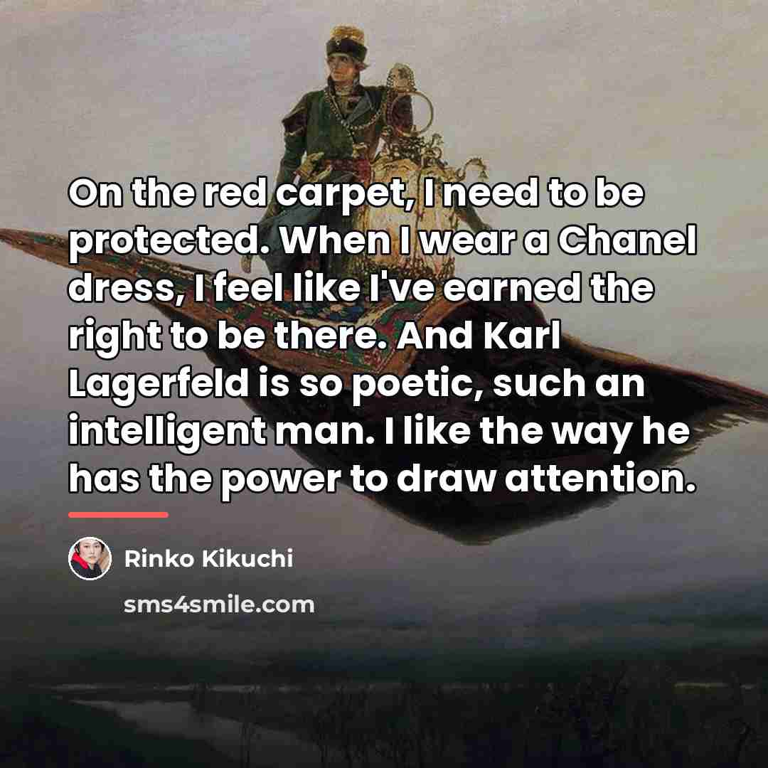 “On the red carpet, I need to be protected. When…” quote by Rinko Kikuchi