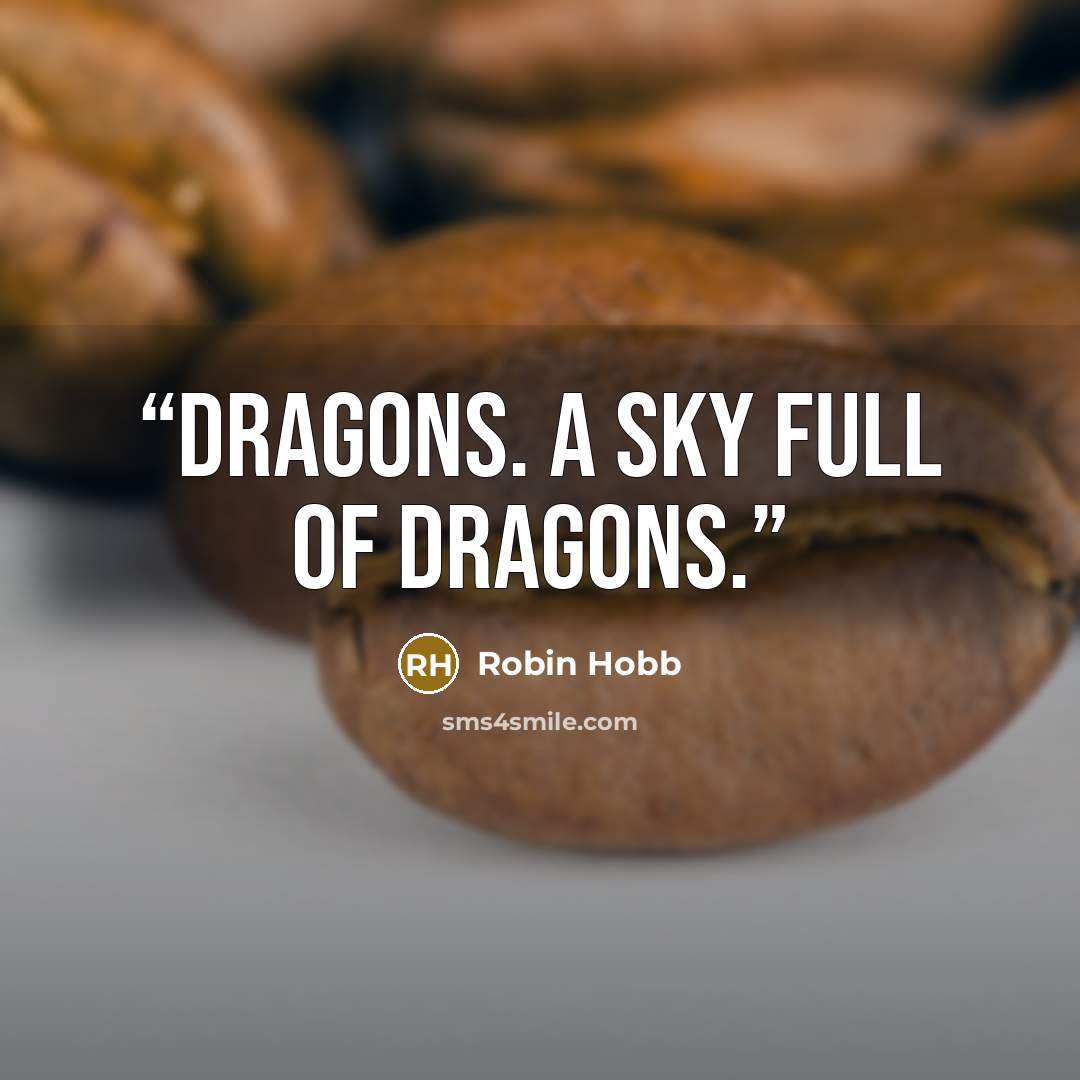 “Dragons. A sky full of dragons.” quote by Robin Hobb