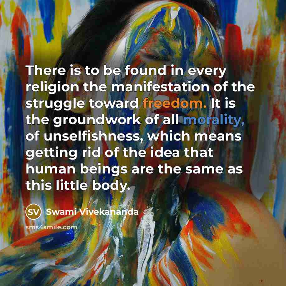 “There is to be found in every religion the manifestation…” quote by Swami Vivekananda