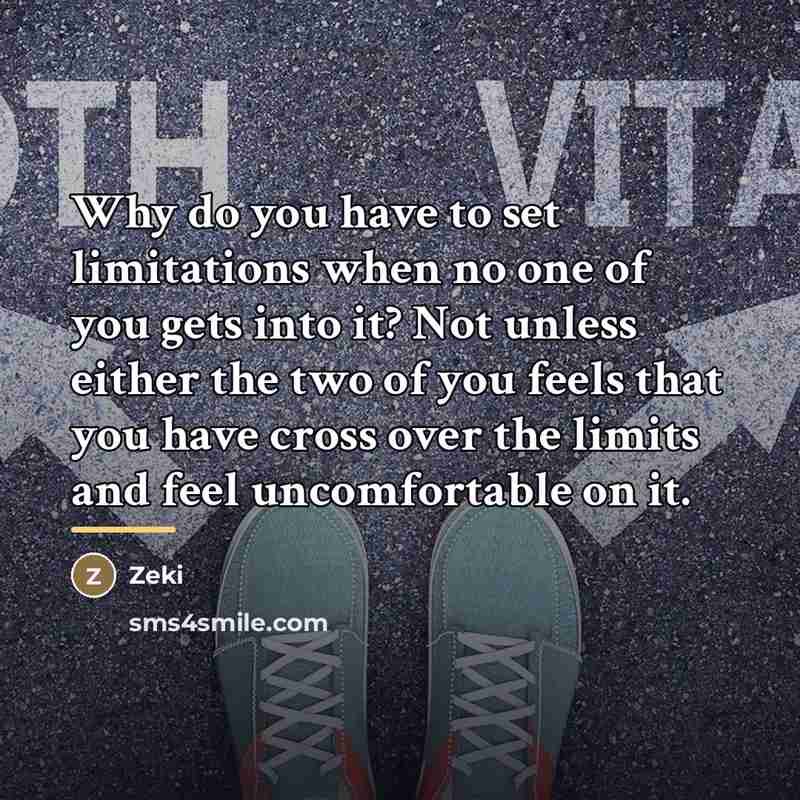 “Why do you have to set limitations when no one…” quote by Zeki