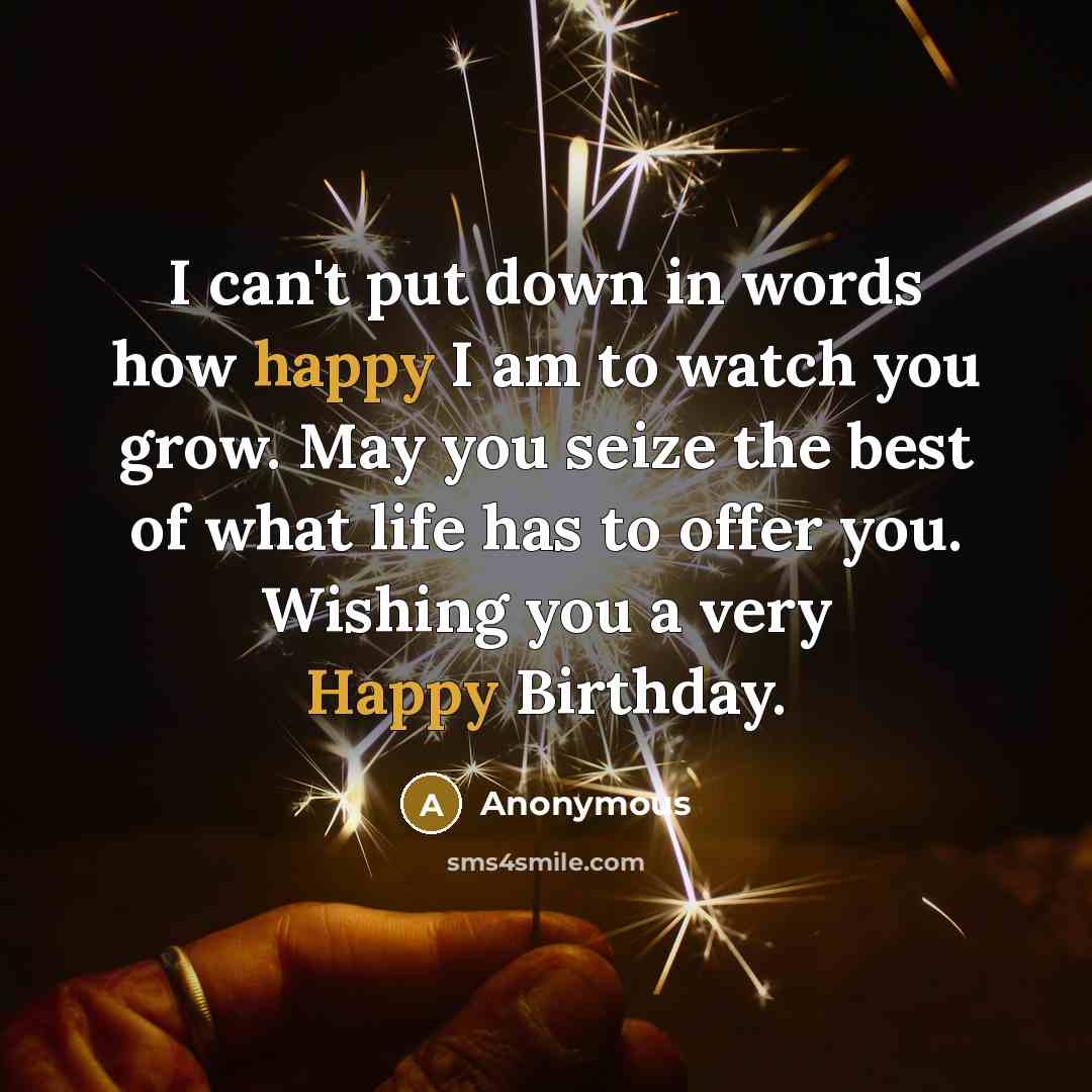 “I can't put down in words how happy I am…” quote by Anonymous