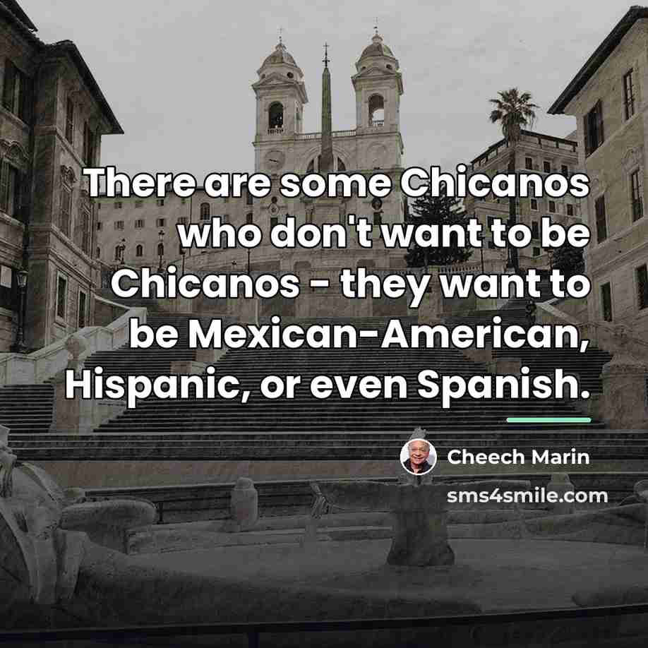 “There are some Chicanos who don't want to be Chicanos…” quote by Cheech Marin