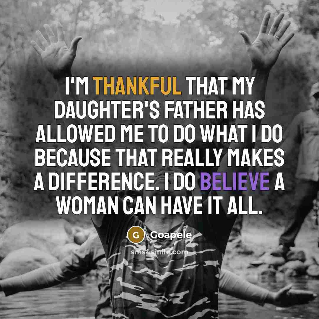 “I'm thankful that my daughter's father has allowed me to…” quote by Goapele