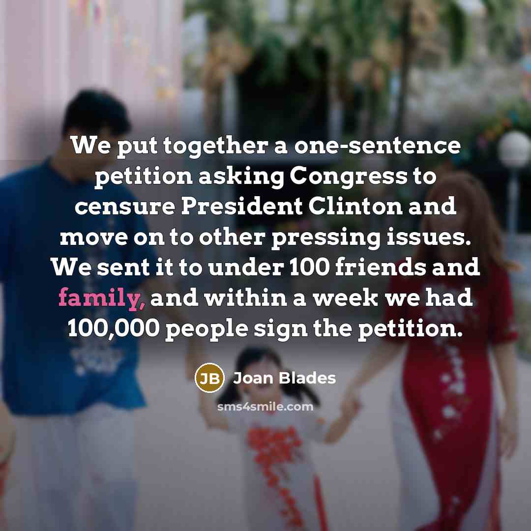 “We put together a one-sentence petition asking Congress to censure…” quote by Joan Blades