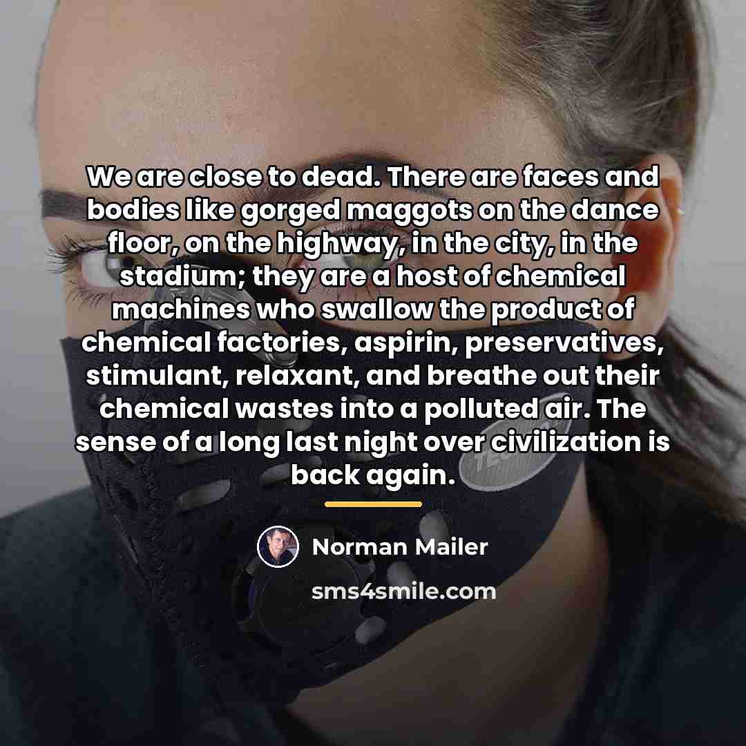 “We are close to dead. There are faces and bodies…” quote by Norman Mailer