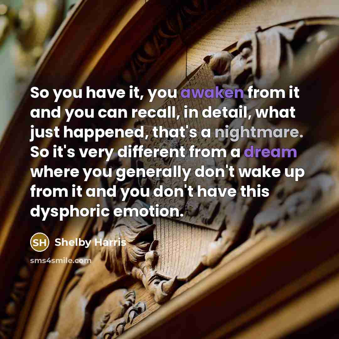 “So you have it, you awaken from it and you…” quote by Shelby Harris
