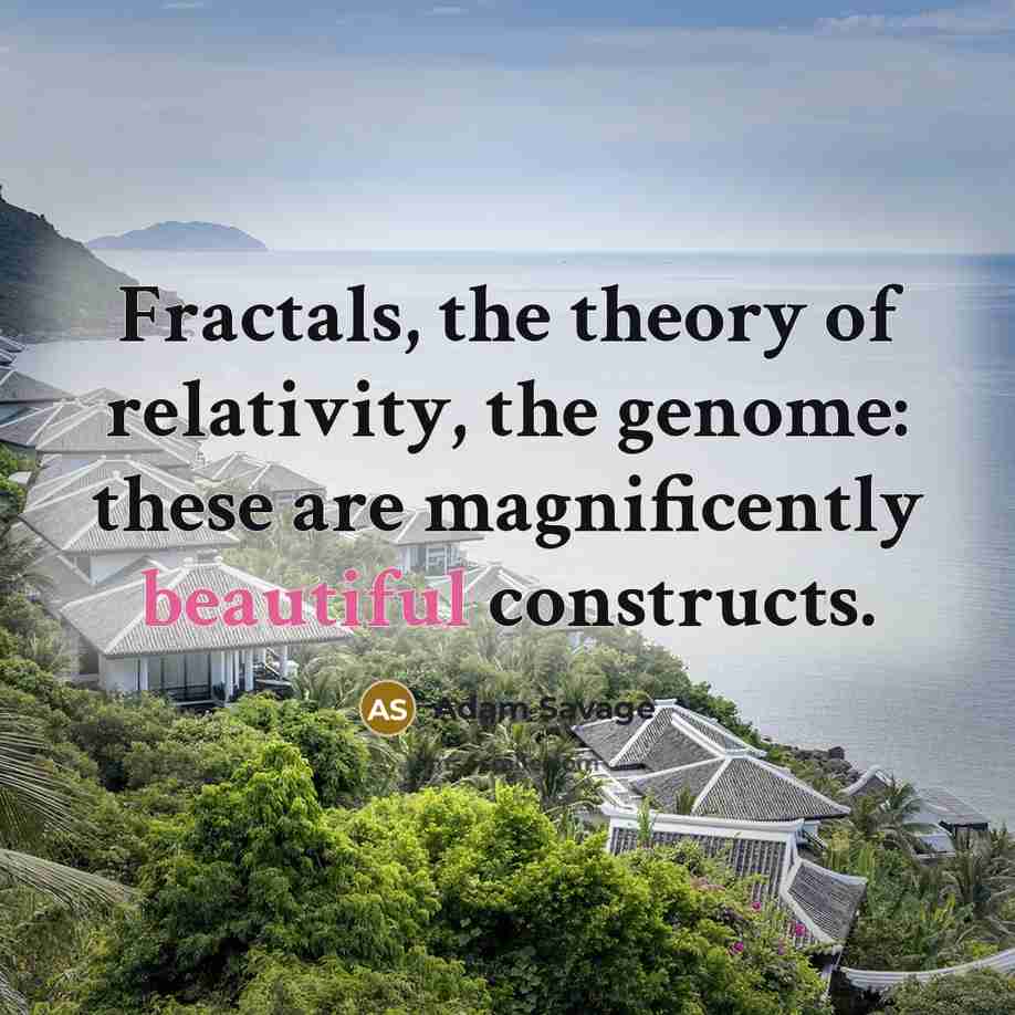 “Fractals, the theory of relativity, the genome: these are magnificently…” quote by Adam Savage