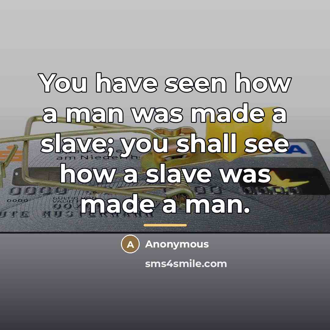 “You have seen how a man was made a slave;…” quote by Anonymous