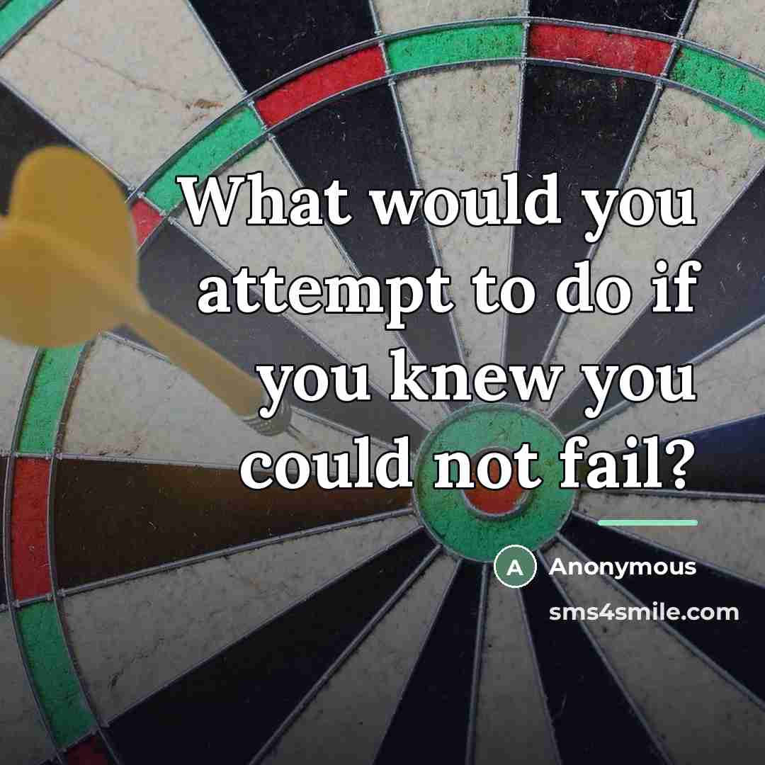 “What would you attempt to do if you knew you…” quote by Anonymous