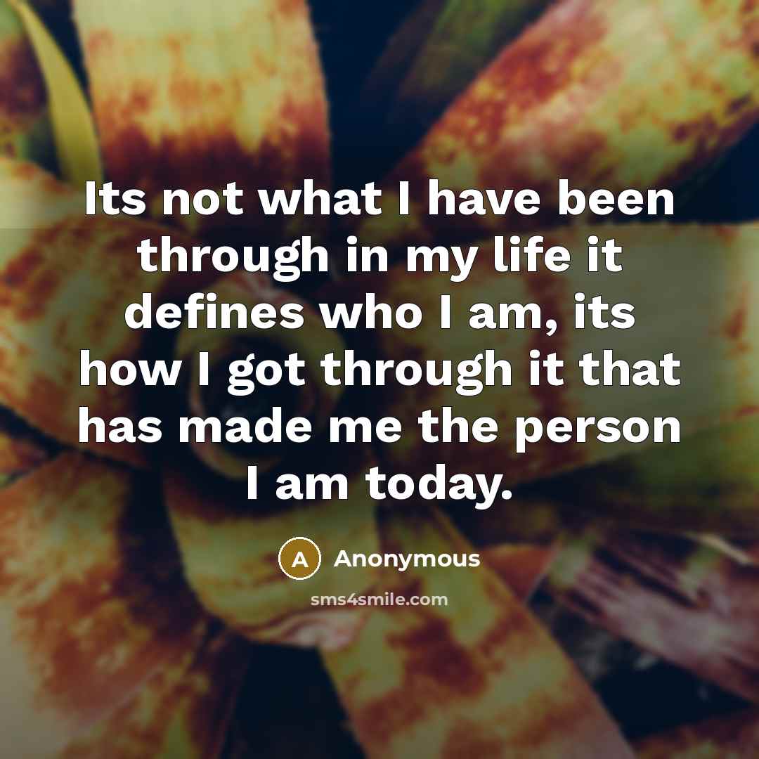 “Its not what I have been through in my life…” quote by Anonymous