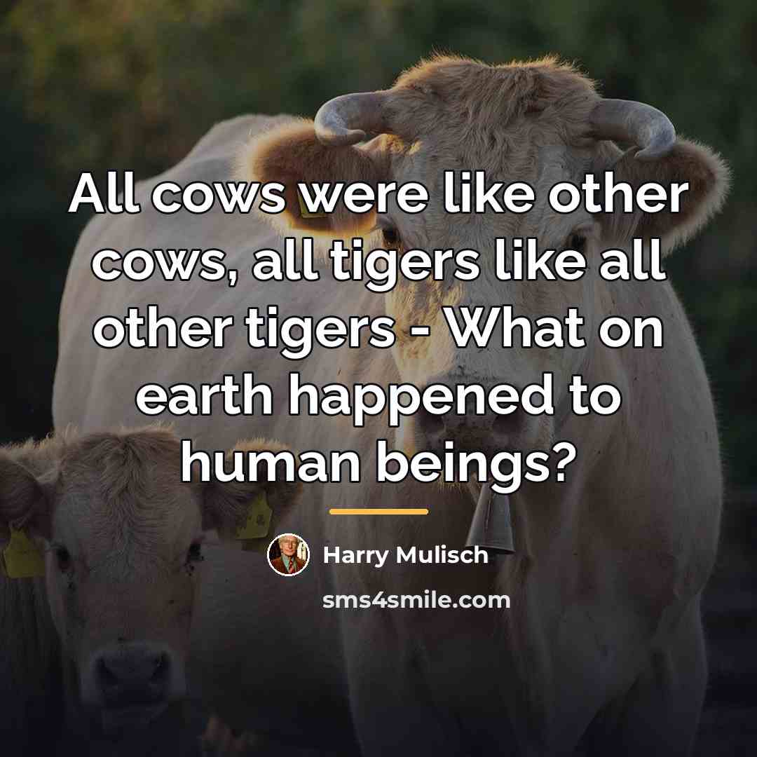 “All cows were like other cows, all tigers like all…” quote by Harry Mulisch