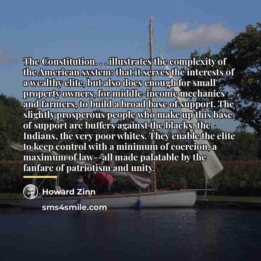 “The Constitution. . . illustrates the complexity of the American…” quote by Howard Zinn