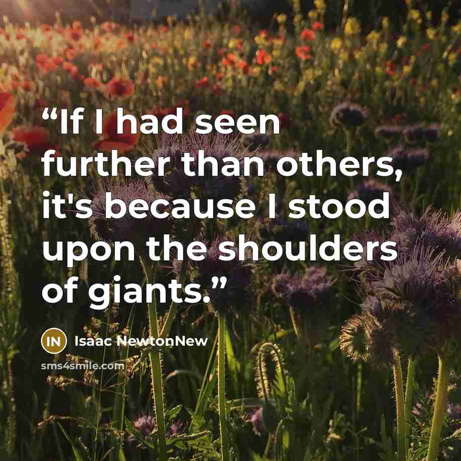 “If I had seen further than others, it's because I stood upon the shoulders of giants.” quote by Isaac NewtonNew