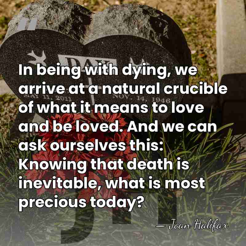 In being with dying, we arrive at a natural crucible of what&hellip; - Joan Halifax
