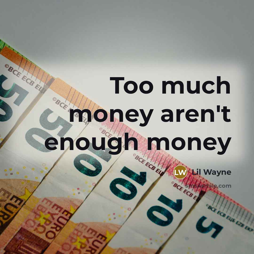 “Too much money aren't enough money…” quote by Lil Wayne