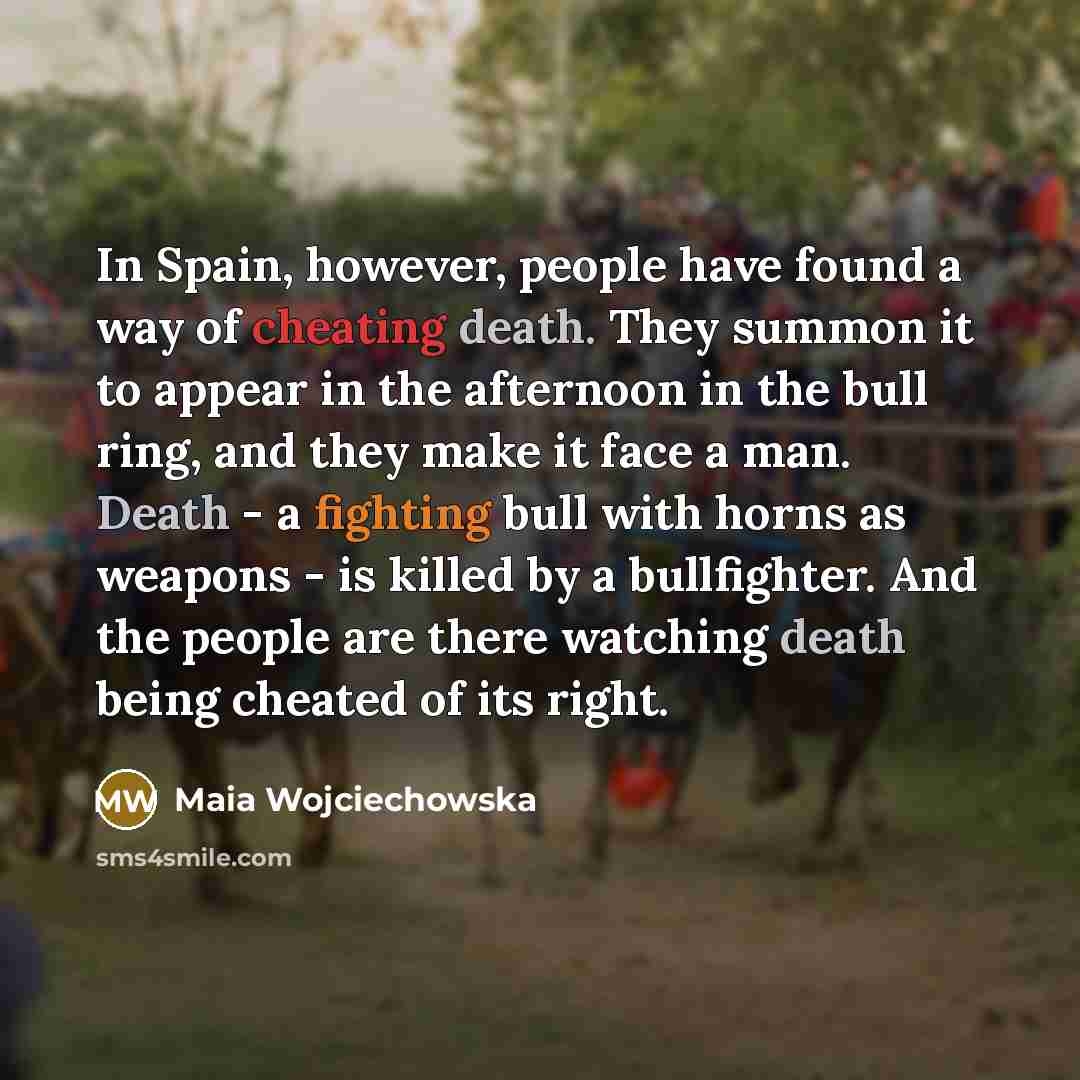 “In Spain, however, people have found a way of cheating…” quote by Maia Wojciechowska
