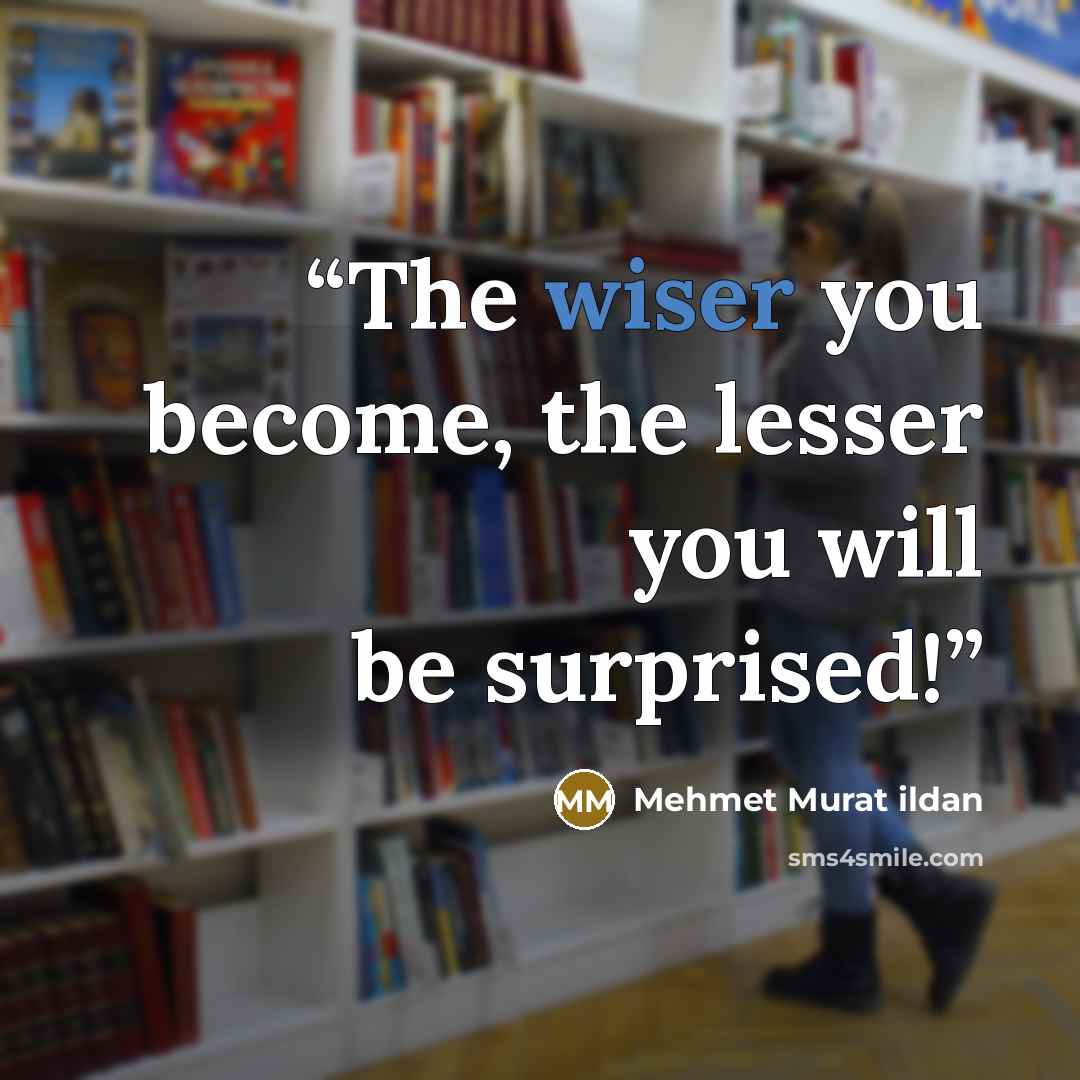 “The wiser you become, the lesser you will be surprised!” quote by Mehmet Murat ildan