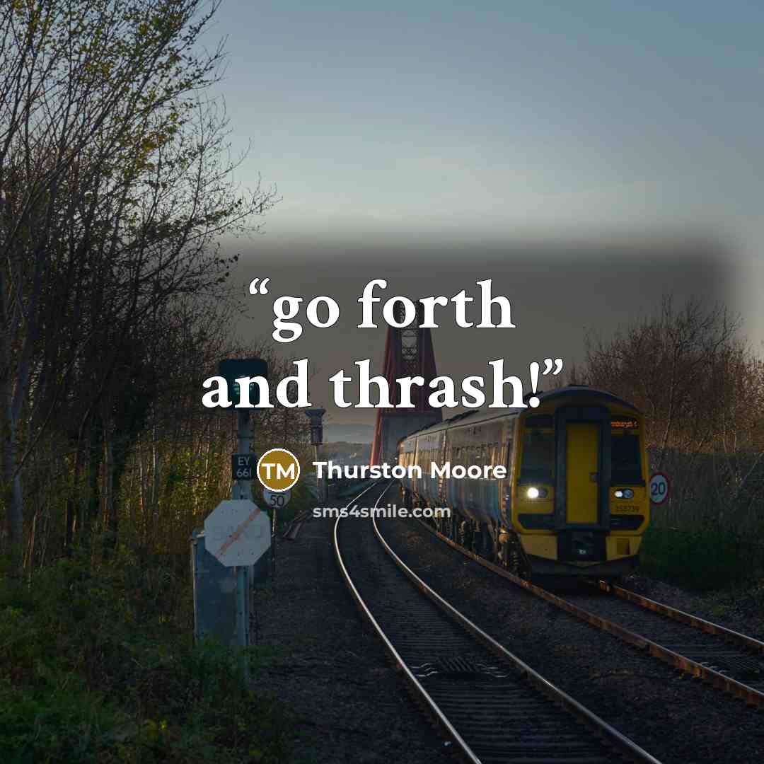 “go forth and thrash!” quote by Thurston Moore
