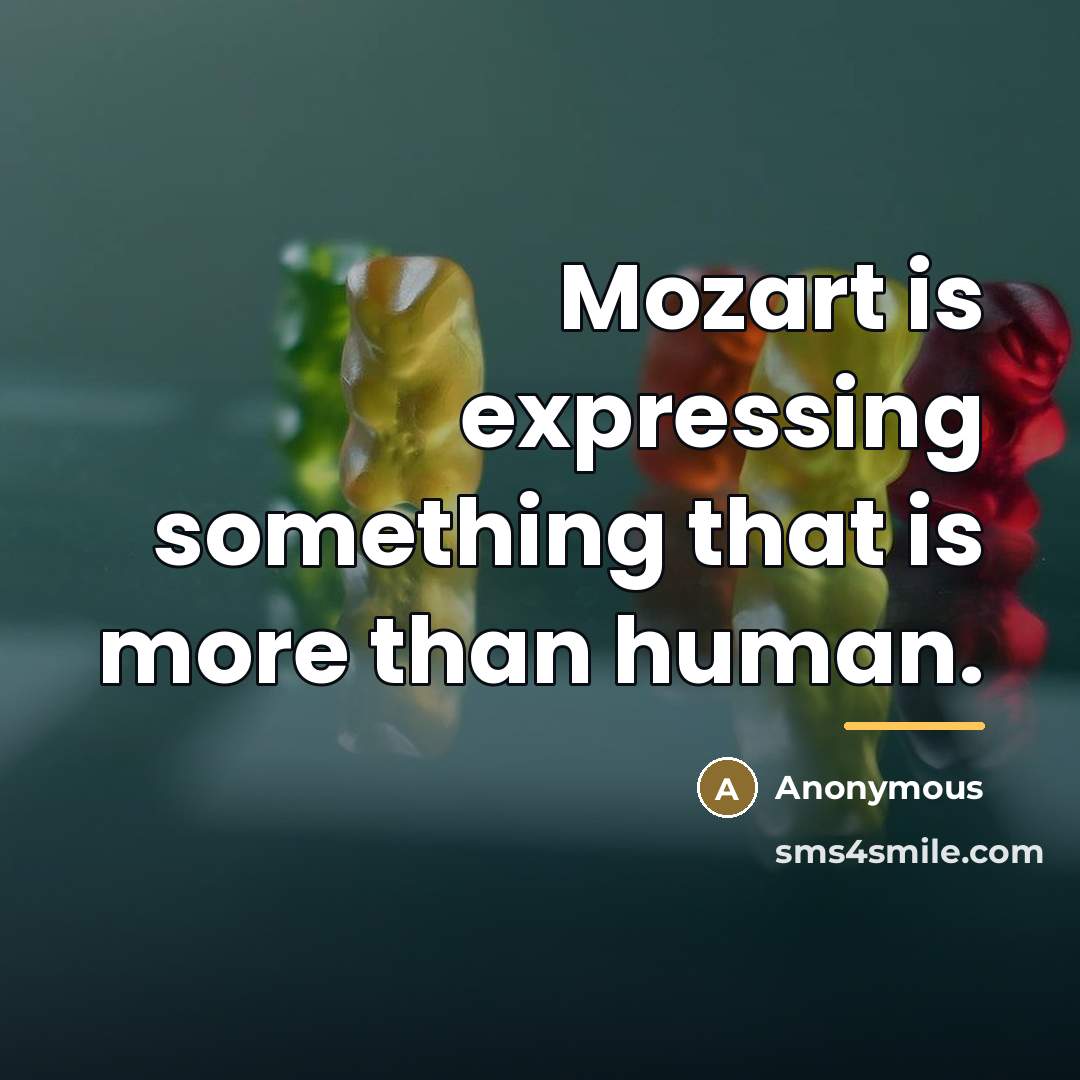 “Mozart is expressing something that is more than human.…” quote by Anonymous