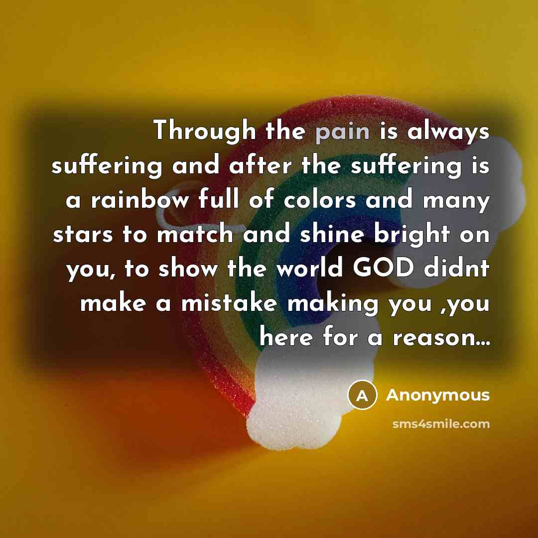 “Through the pain is always suffering and after the suffering…” quote by Anonymous