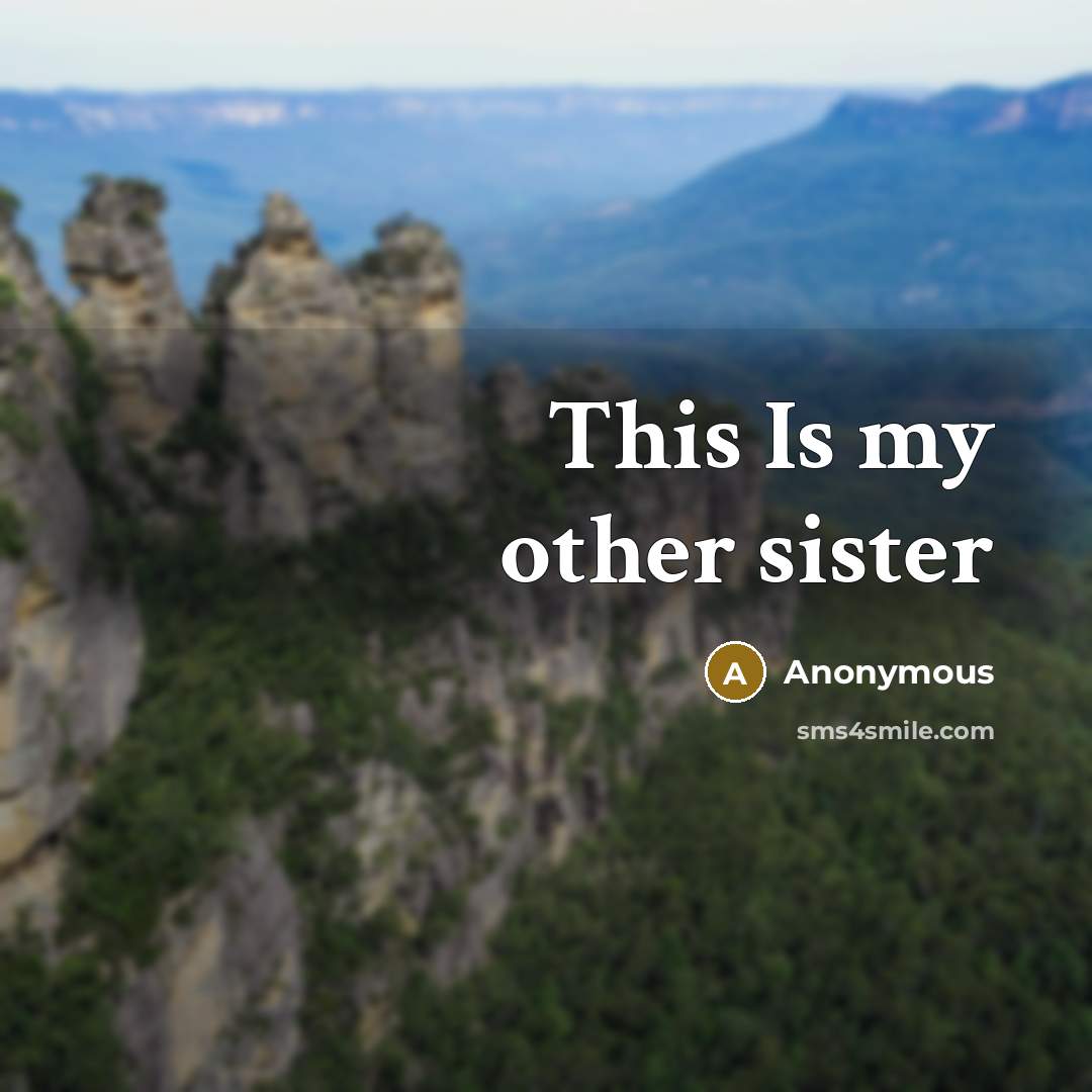 “This Is my other sister…” quote by Anonymous