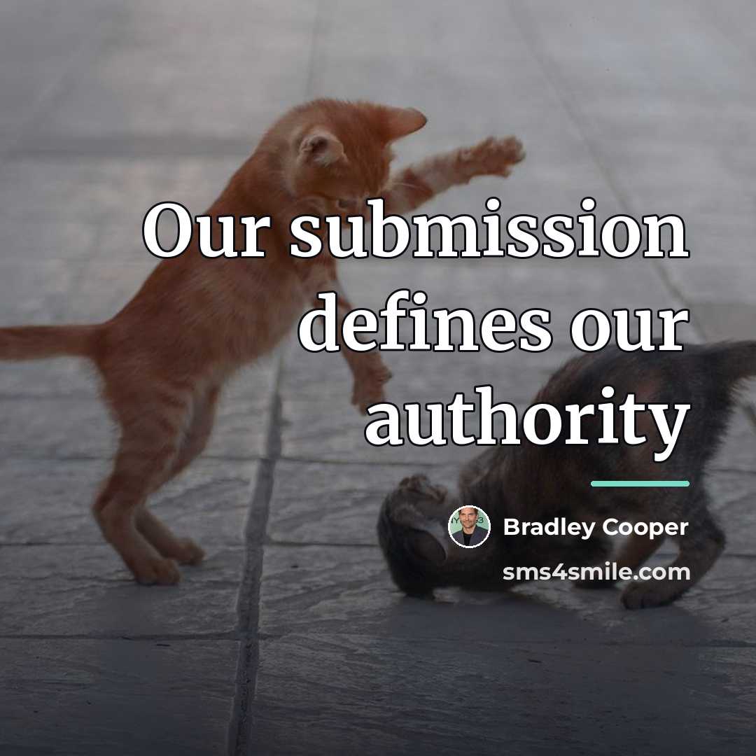 “Our submission defines our authority…” quote by Bradley Cooper