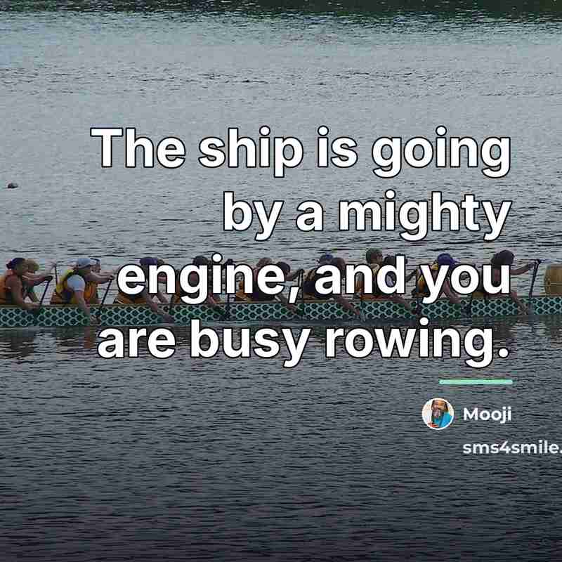 “The ship is going by a mighty engine, and you…” quote by Mooji