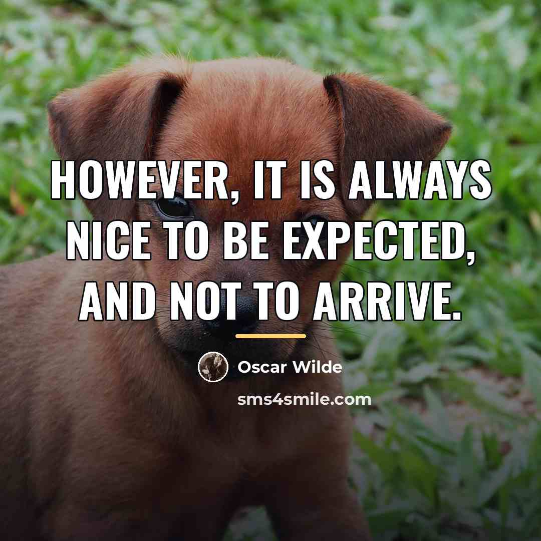 “However, it is always nice to be expected, and not…” quote by Oscar Wilde