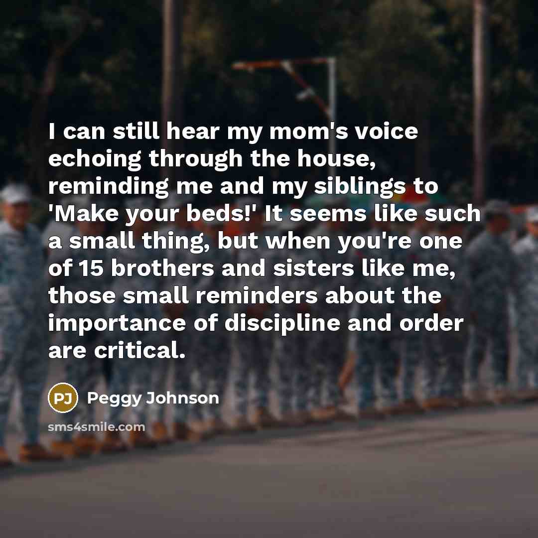 “I can still hear my mom's voice echoing through the…” quote by Peggy Johnson