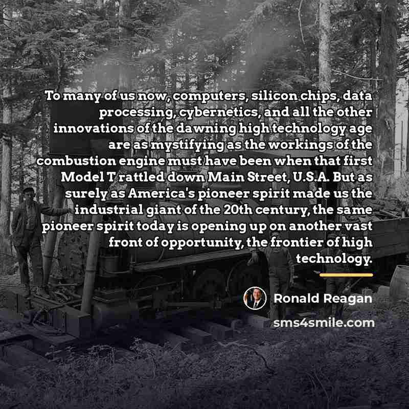 “To many of us now, computers, silicon chips, data processing,…” quote by Ronald Reagan