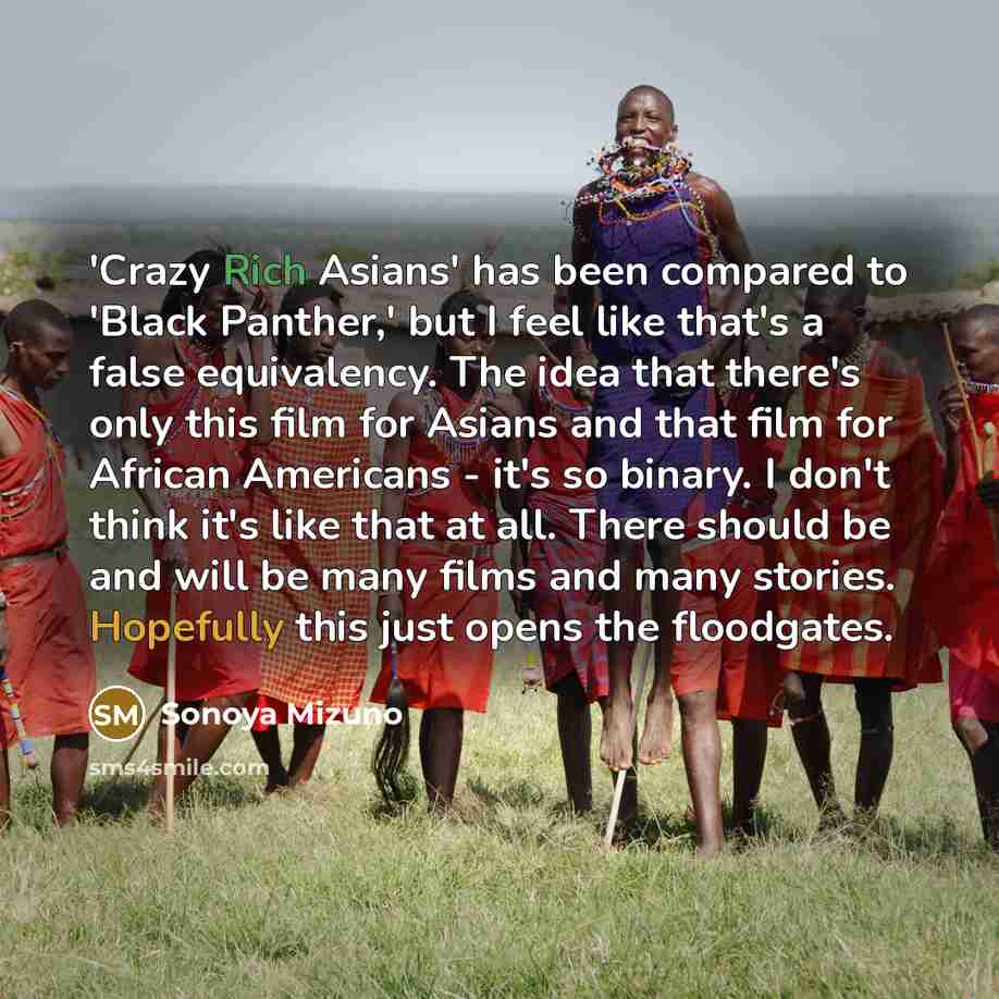 “'Crazy Rich Asians' has been compared to 'Black Panther,' but…” quote by Sonoya Mizuno