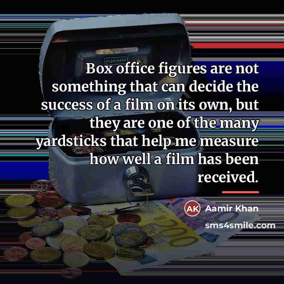 “Box office figures are not something that can decide the…” quote by Aamir Khan