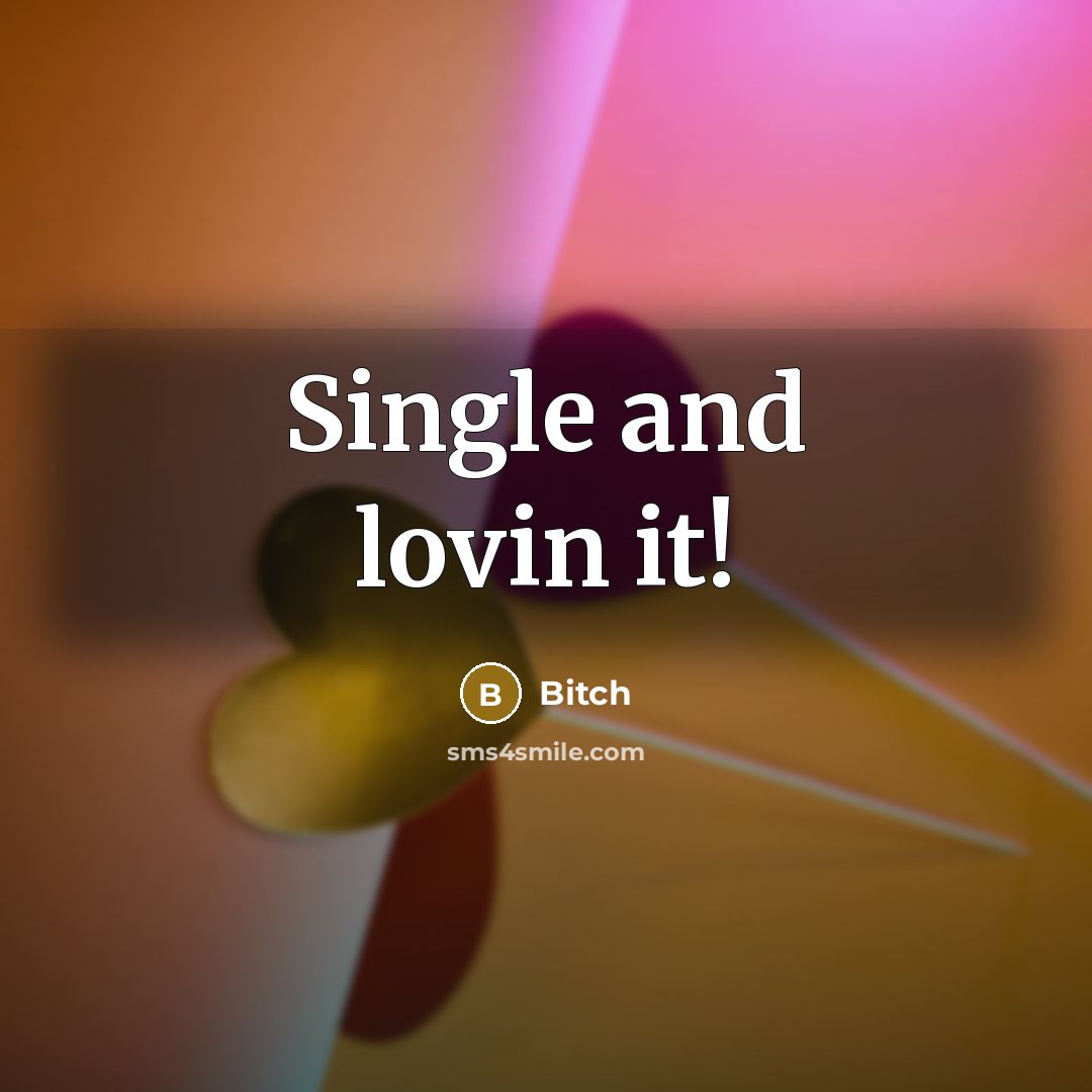 “Single and lovin it!…” quote by Bitch