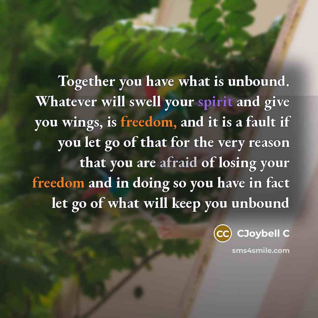 “Together you have what is unbound. Whatever will swell your…” quote by CJoybell C
