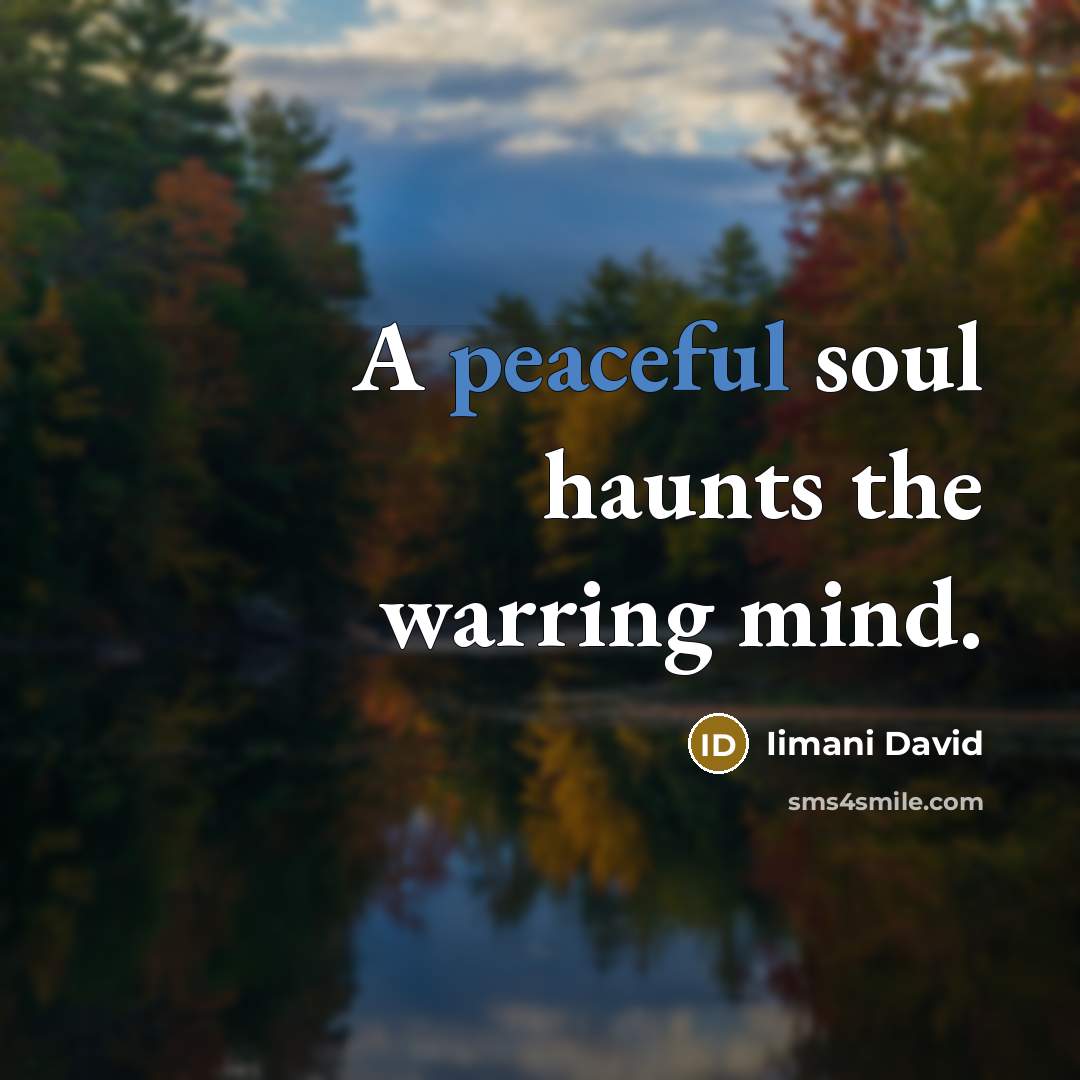 “A peaceful soul haunts the warring mind.…” quote by Iimani David