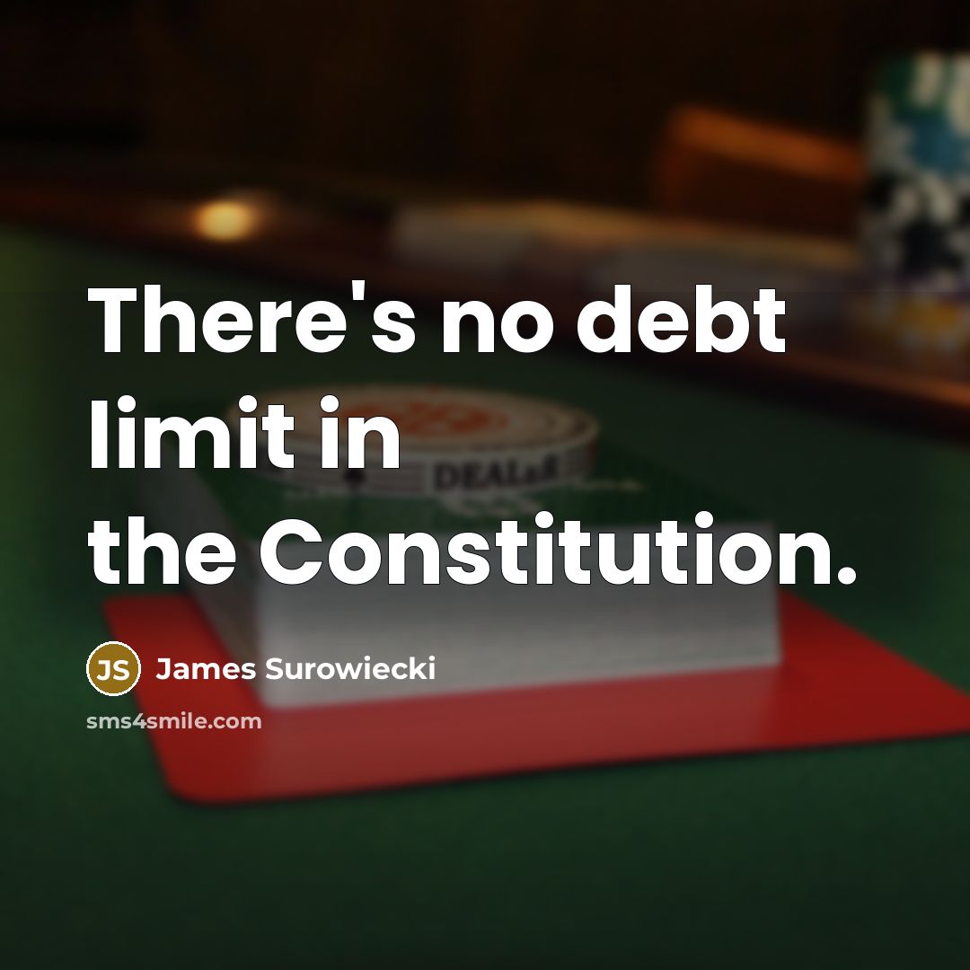 “There's no debt limit in the Constitution.…” quote by James Surowiecki