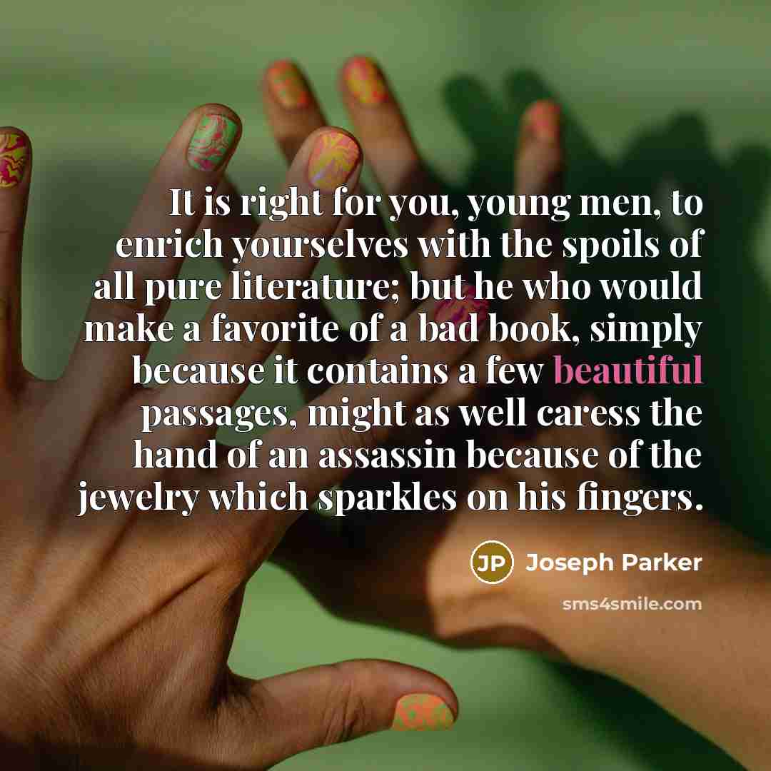 “It is right for you, young men, to enrich yourselves…” quote by Joseph Parker