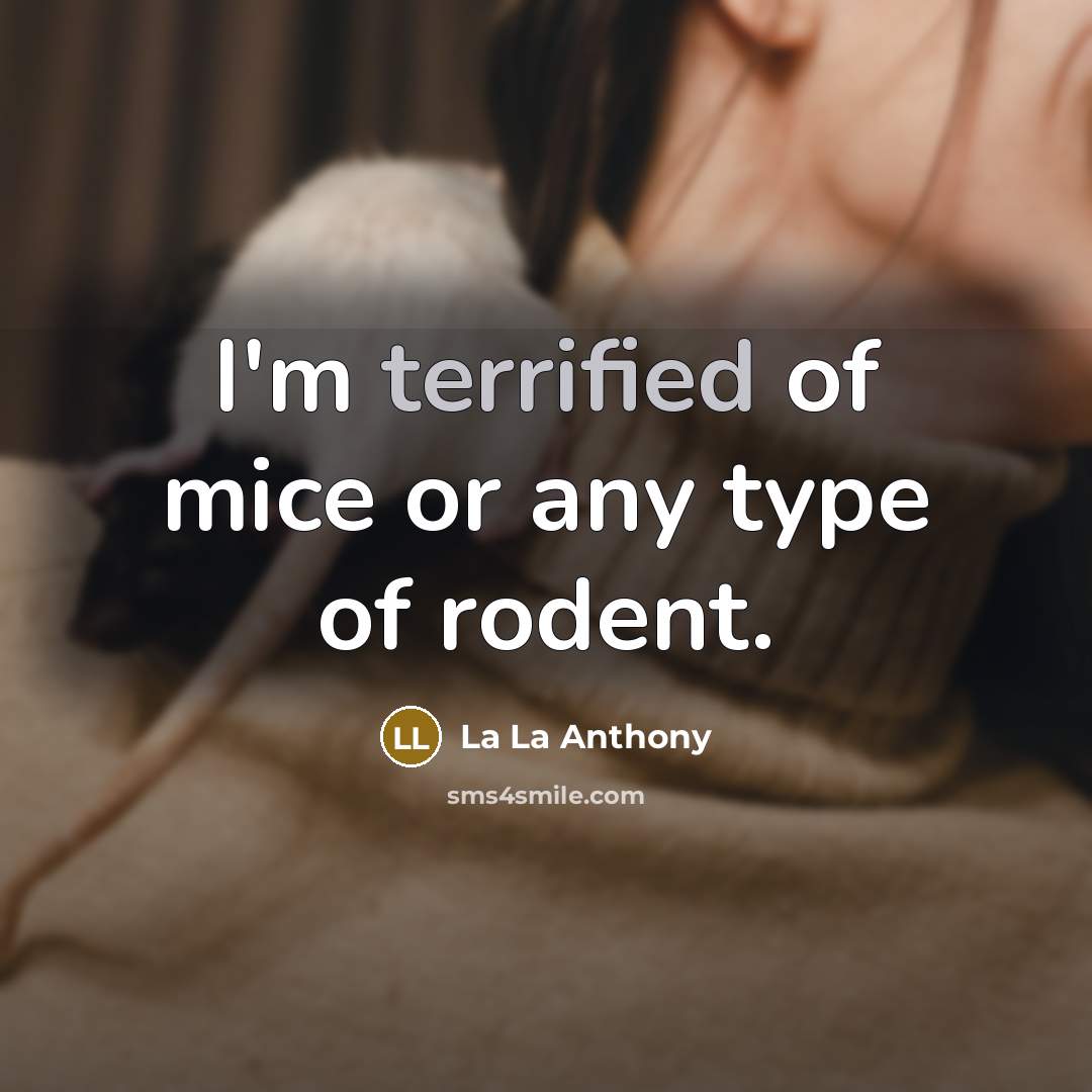 “I'm terrified of mice or any type of rodent.…” quote by La La Anthony
