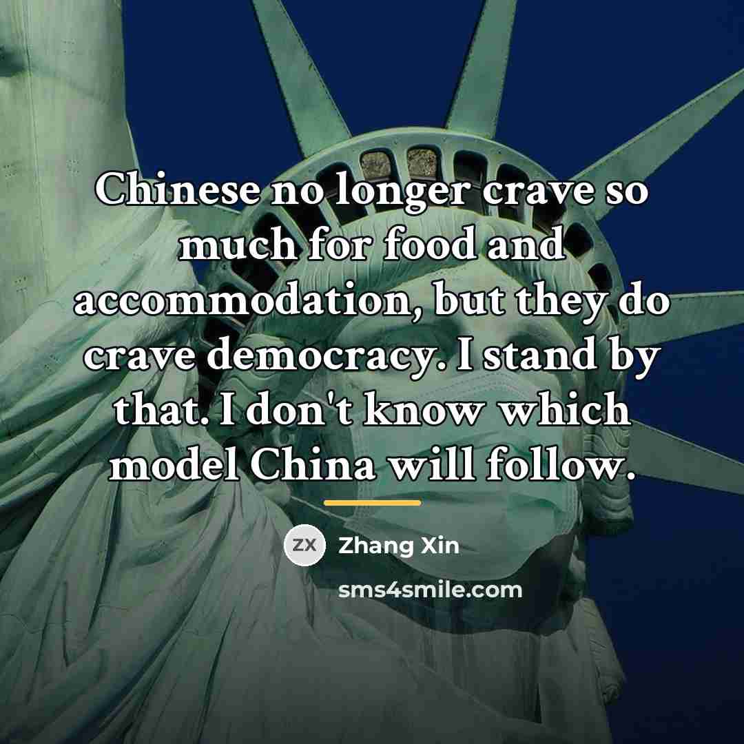 “Chinese no longer crave so much for food and accommodation,…” quote by Zhang Xin