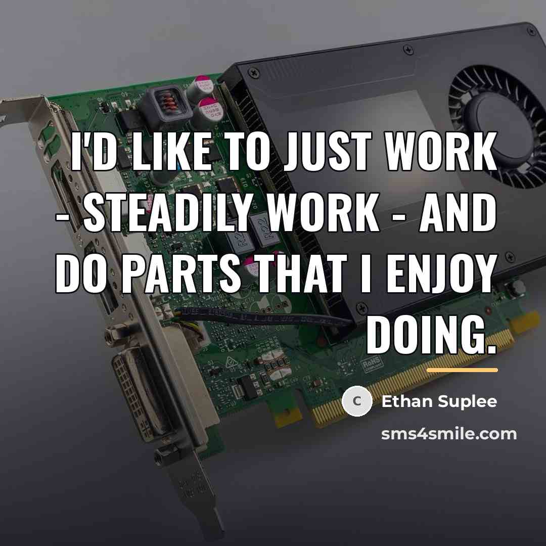 “I'd like to just work - steadily work - and…” quote by Ethan Suplee