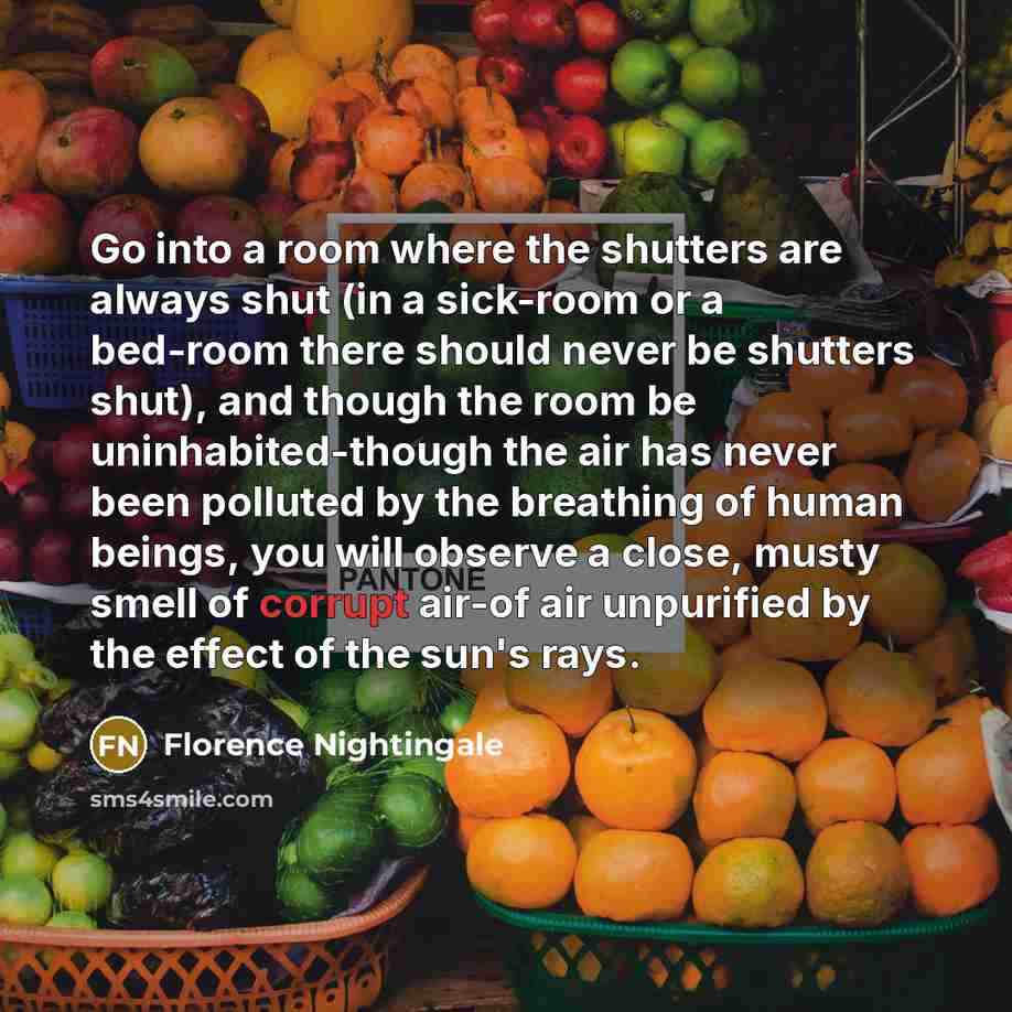 “Go into a room where the shutters are always shut…” quote by Florence Nightingale