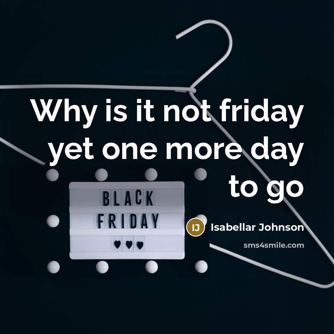 “Why is it not friday yet one more day to…” quote by Isabellar Johnson