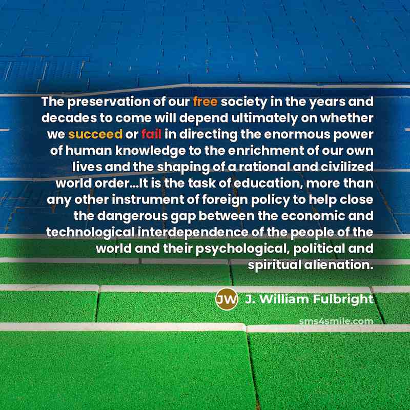“The preservation of our free society in the years and…” quote by J. William Fulbright