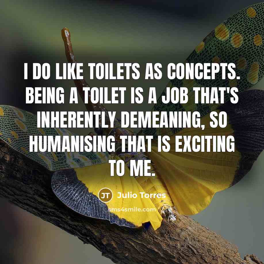 “I do like toilets as concepts. Being a toilet is…” quote by Julio Torres
