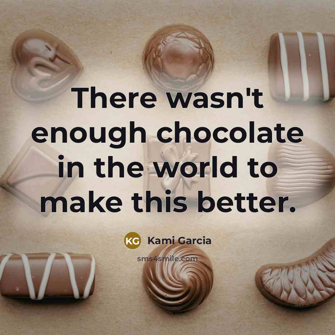 “There wasn't enough chocolate in the world to make this…” quote by Kami Garcia