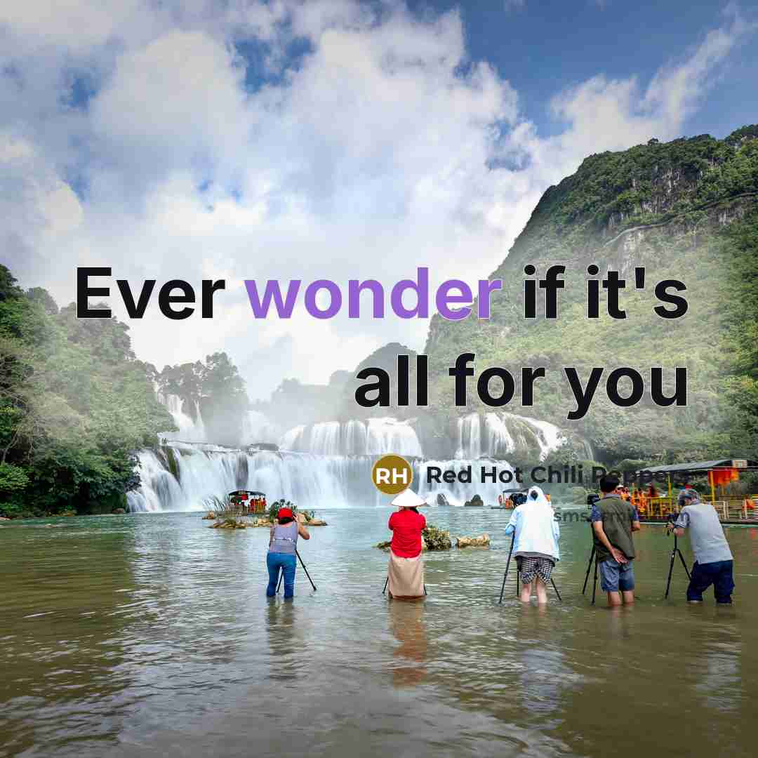 “Ever wonder if it's all for you…” quote by Red Hot Chili Peppers