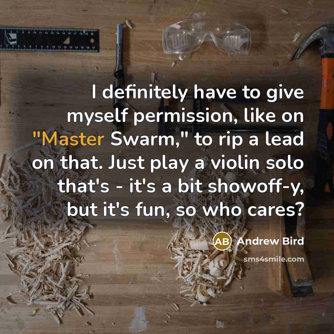 “I definitely have to give myself permission, like on "Master…” quote by Andrew Bird