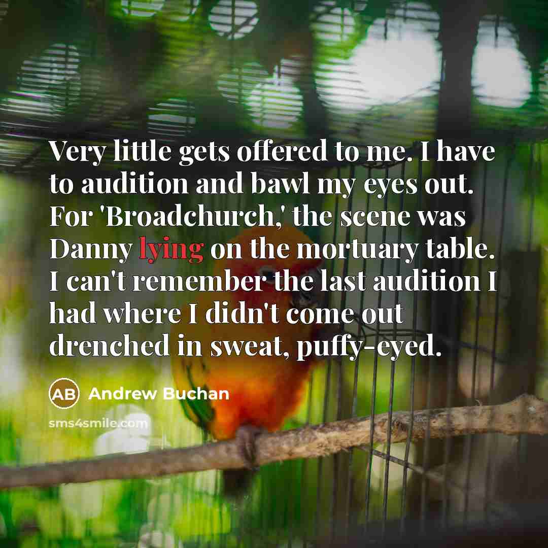 “Very little gets offered to me. I have to audition…” quote by Andrew Buchan
