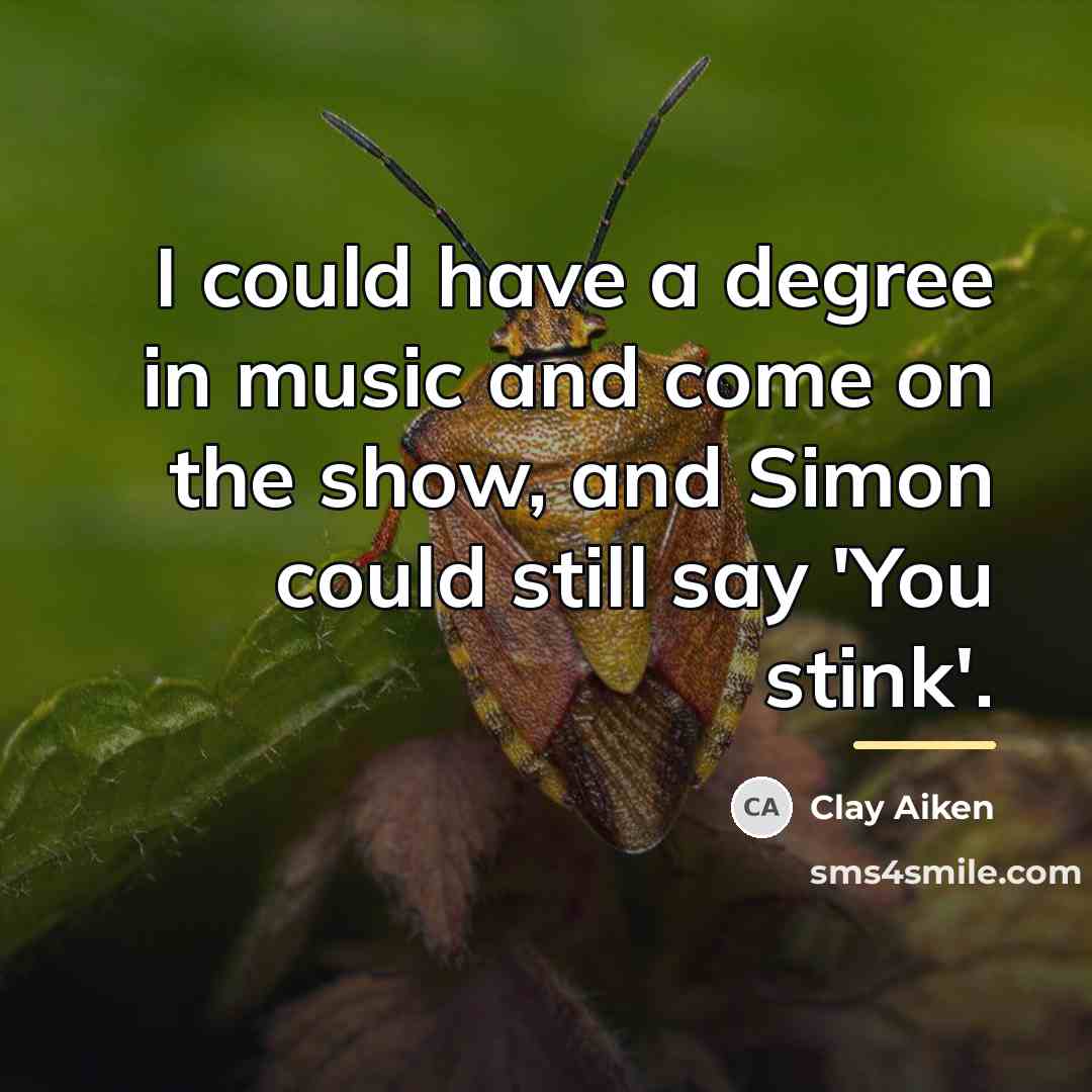 “I could have a degree in music and come on…” quote by Clay Aiken