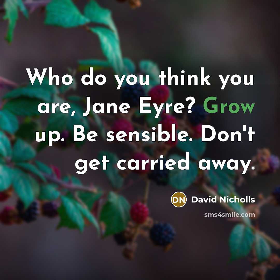 “Who do you think you are, Jane Eyre? Grow up.…” quote by David Nicholls